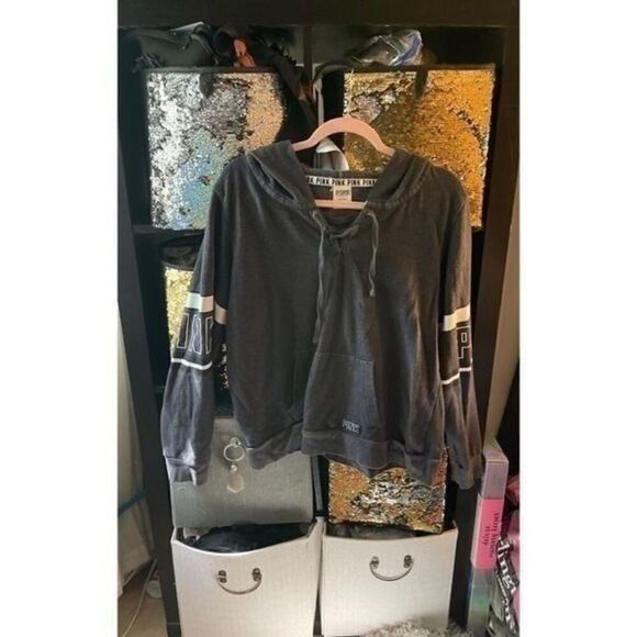 VS PINK LACE UP PULLOVER HOODIE S NEW - Picture 5 of 6